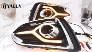 LED DRL Daytime Running Fog Light Turn Signal Lamp For Hyundai Accent 2017-2019