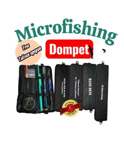 Tas Joran Microfishing dan Tegek Lipat Model Dompet Bahan D300 Kuat simpel waterproof dan serbaguna