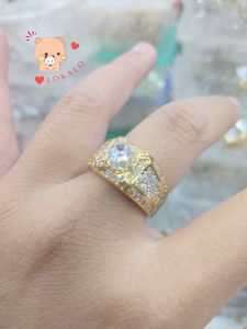 (Có Video thật) Nhẫn Nam Mạ Vàng 18K Đính Đá Thiết Kế Tinh Xảo - Đeo Phong Thủy Phát Tài - Lokalo 25822