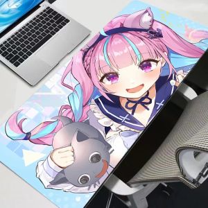 Desk Mat Hololive Minato Aqua Gamer Mousepads Pc Mouse Pad Office Desk Pads Large Mousepad Non-slip Mouse Mats for Computer XXL