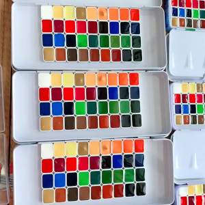 France Sennelier Academy สีน้ำ36สีเริ่มต้นสีน้ำสี1/2Ml นักเรียน Acquerello Art Supplies