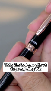 Bút ký Pentel K600-PG cao cấp ngòi 0.7mm mực xanh thân kim loại mạ vàng bền đẹp