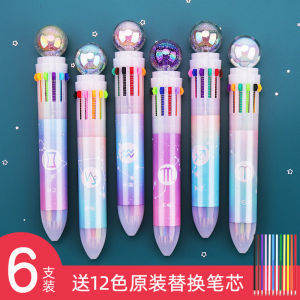 Creative Shaped 10 Colors Ballpoint Pen Student Multi Functional Push Type Colored Ballpoint Pen Multi Color Original Ball Pen