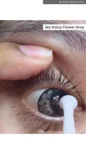 SOFTLENS MY DAISY FLOWER GREY 14.5MM BY PINKIN NORMAL DAN MINUS TINGGI