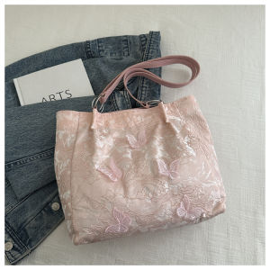 Sweet Butterfly Womens Shoulder Bag Large Capacity Commuter Tote Bag for Class And Work Fashionable Trendy PU Leather Bag