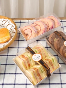 50Pcs Square Cake Paper Box with Transparent Lid Disposable Sandwich Boxes Bakery Cake Donut Food Packaging Box with Lid Dessert Storage Box Small Charcuterie Boxes with Clear Lids 10x10CM Birthday Party Decoration Wedding Supplies