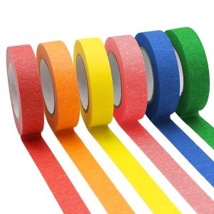 Colored Masking Tape 16 Yard Per Roll 6 Rolls Rainbow Colors Painting Craft Labeling Paper Tape for Bullet Journals Party