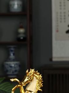Prosperity Zodiac Horse New Chinese Style Gold Ceramics