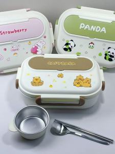 Hộp Đựng Cơm Bằng Thép Không Gỉ Cách Nhiệt Hộp Đựng Cơm Trưa Cho Học Sinh Và Nhân Viên Văn Phòng Hộp Đựng Cơm Trưa Có Tách Đựng Thìa Và Đũa