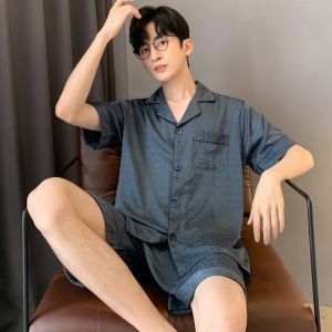 LEZIMENG | Summer Silk Short Sleeve Shorts Set