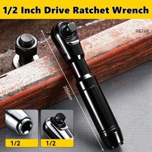NiuXiang | 1/2 Inch Drive 72 Tooth Ratchet Wrench Short Head High Torque Narrow Space Air Impact Spanner Motorcycle Repair Hand Tool