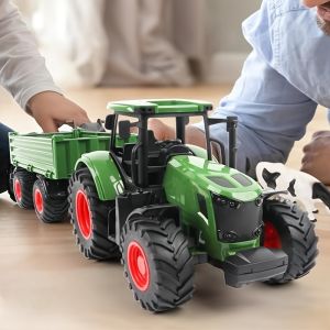 Bộ Đồ Chơi Máy Kéo Nông Trại Cỡ Lớn 165 Inch Kèm Rơ Moóc Mô Hình Xe Nông Nghiệp Chân Thực Dành Cho Trẻ Em Quà Tặng Giáng Sinh & Halloween