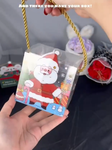 1 Pc Christmas Transparent Gift Box Clear Xmas Gift Box Candy Box Party Door Gift Natal Hadiah