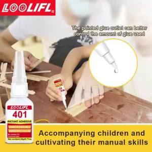 LOOLIFL | 401 Super Instant Glue Fast Dry Strong Adhesive Multi Material Repair Glue for Plastic Metal Wood Ceramic Leather DIY Craft