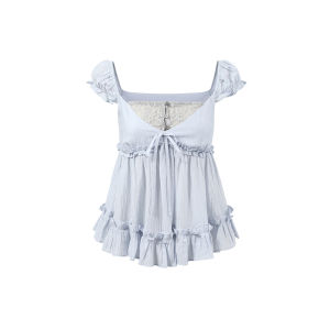 Soote Season | Lace Insert False Two-Piece Design Fitted T-shirt
