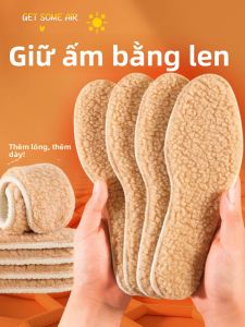 MONLEYTA | Miếng lót giày lông cừu dày dặn cho nữ mùa đông Miếng lót da mềm thoải mái thấm hút mồ hôi chống mùi