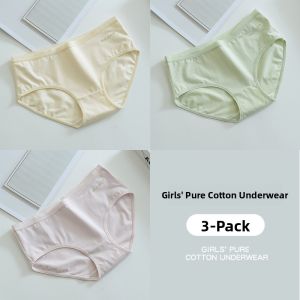 Antibacterial Pure Cotton Womens Underwear Thin Triangle Pants mid Waist Simple Design Daily Wear Student Comfortable Briefs