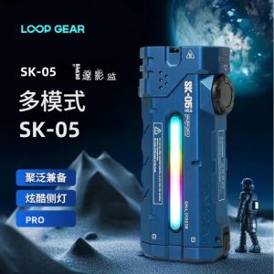 Đèn Pin LED Phẳng 4360LM Mạnh Mẽ Với Đèn Pha Dự Phòng 8000mAh Đèn Pha Hợp Kim Nhôm Màu Xám Đậm Để Đi Bộ Đường Dài Ngoài Trời Tự Vệ