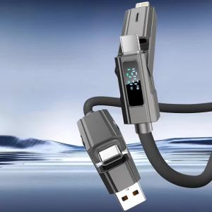 4 In 1 Fast Charging Cable Multi Port USB Type C Data Cable For iPhone Xiaomi Samsung Xiaomi Redmi Oppo Universal Charger Cord