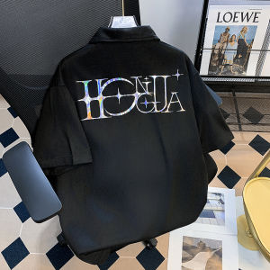 Summer Short Sleeve Shirt Mens American Ins High Street Handsome Loose Easiest for Match Casual Zipper Half Sleeve Shirt Coat