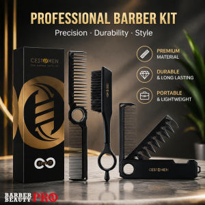 other | 2/3Pcs Professional Barber Comb Set 360° Rotating Bearing Comb Folding Comb Portable Fade Brush Men Hair Grooming Styling Tools