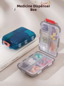 Portable Mini Pill Box Conveniently Sized Waterproof Sealed Storage Organizer for Elderly Week Long Daily Medication