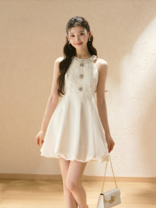 oshea | Đầm A-Line Quai Halter Phong Cách Pháp Elegance