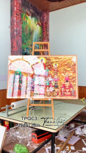 Khung tranh tứ phủ tranh thờ tứ phủ Tranh phòng thờ treo tường bàn thờ chư thánh tứ phủ bà chúa xứ tráng gương treo tường TPQC3