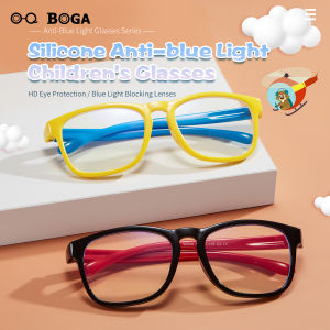 OQ BOGA Kính Máy Tính Trẻ Em Chống Bức Xạ Ánh Sáng Xanh Cho Nam Nữ Kính Mắt Trẻ Em Gọng Tròn Bảo Vệ Mắt Bé Trai Bé Gái 4 Màu
