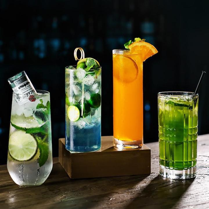 แก้วตรงค็อกเทลถ้วย Long Island แก้วชาเย็น Golden Tom Collins Mojito ถ้วยสไตล์ญี่ปุ่น Barware ดื่มอุปกรณ์