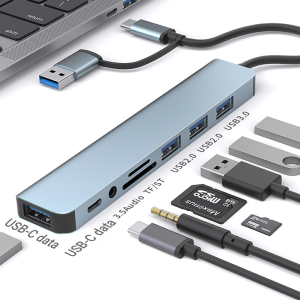 8-in-1 multi-function hub card reader type-c network port usb multi-port expansion dock⚡PH deliveryIn stock⚡