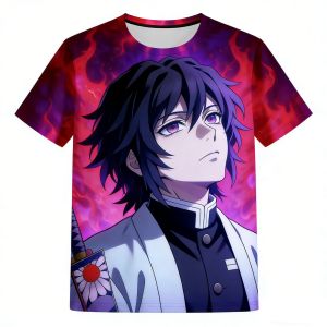 Bandai | The New Summer 2026 Destroyed By Demons Blade Series Digital 3 D Printed T-shirts with Short Sleeves Personality Joker Coat