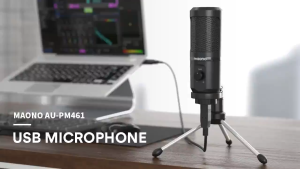 Micrô USB MAONO AU-PM461TR Bộ ngưng tụ Ghi âm Micrô PC cho cuộc họp giảng dạy trực tuyến Trò chơi phát trực tiếp với giá đỡ ba chân