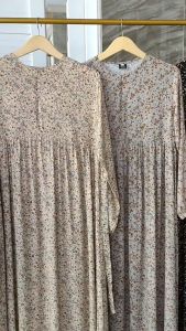 Dress Zalika Rayon Premium | Homeydress Gamis Motif Bunga Kecil Kekinian