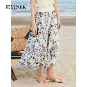 Lightweight Printed Cotton A-Line Skirt