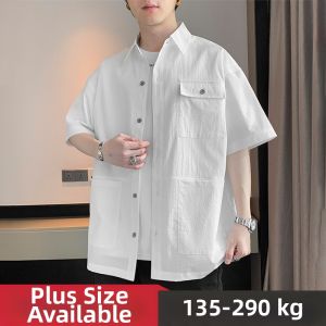 BINHANG | Plus Size American Work Shirt Shortsleeve