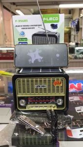 RADIO Portable KLASIK FLECO F-356BS 3 BAND | Bisa Bluettooth- USB- Memori- Aux-in-Tenaga Surya / Solar Panel | Bisa Untuk Senter / Radio F-356 BS Jadul Fm Am Sw Bluetooth USB Micro SD Player Ada Senter