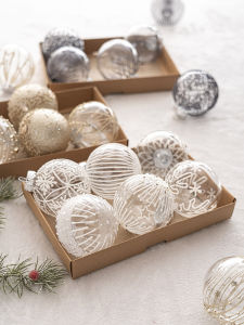 Christmas Decorations Christmas Ball Christmas Tree Hanging Piece Pendant Scene Layout Plastic Ball Hollow Ball Transparent Ball