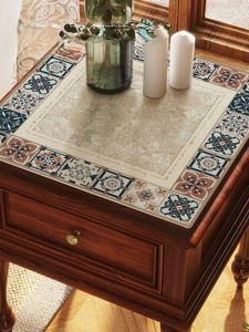 Square Leather Bedside Table Pad American Style Luxury Waterproof No-Wash Dust Cover Tabletop Protection High-End Sensation