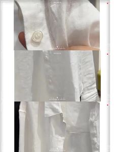 White Linen Shirt Women Summer Loose Lazy Loose Feel Open Cardigan Long Sleeve Sun Protection Cotton Linen Top Thin Polo Collar