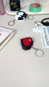 3D Printed Heart Button Keychain Pendant Keychain Model Pendant Decompression Decorative Gift