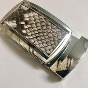 Mặt khóa thắt lưng (đầu dây nịt) da trăn thật khóa tự động dành cho dây 3.3cm