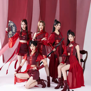 Womens Team Stars Young Adult Sets of Sing Same Performance Costume National Trendy Style Song-Promotion Costume Adult Ancientry Dance Performance Han Dynasty