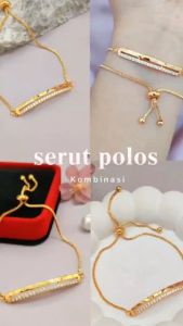 GL 150 - Gelang Serut Fuji Dewasa Cantik Mata Zirkon Perhiasan Lapis Emas 18K Gelang Tangan Wanita Xuping