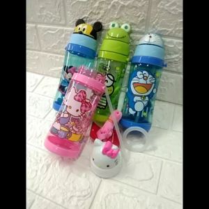 ESA Botol minum kepala karakter Anak Dengan Sedotan Tali Panjang 450ml BPA FREE