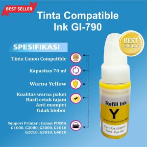 Tinta Refill Printer Canon G1010 G2010 G3010 G4010 Pengganti GI 790