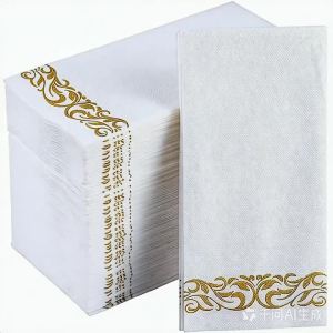 50PCS Disposable Table Paper Napkins Elegant Tissue Vintage Towel White Foil Gold Dish Bowl Paper Birthday Wedding Party Decorat