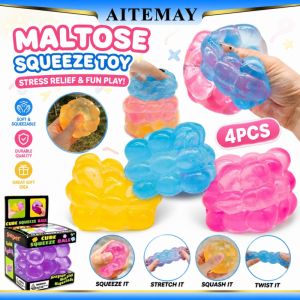 Aitemay cảm giác Fidget Toy-Ô Màu Maltose bóp mềm ẩm căng thẳng Relief giải nén cho trẻ em và người lớn vui vẻ tươi sáng