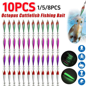 Squid Hook Luminous Fishing Bait Octopus Cuttlefish Fishing Bait Simulation Fluorescent Fishing Lures Fishing Lures for Fishing
