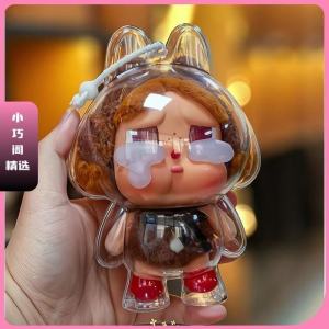 Protective Acrylic Display Case for Crybaby Dolls – Clear Storage Cover with Silicone Strap – Display Stand Only (Dolls Not Included)